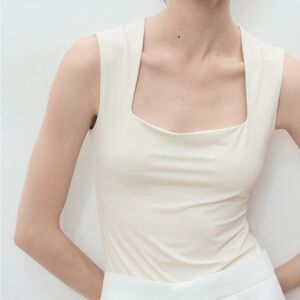 Mango Off White Top Size Small
